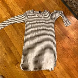 Black and white striped long sleeve dress